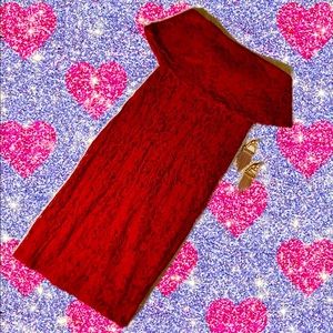 OFF-SHOULDER FLORAL LACE OVERLAY MINI DRESS ♥️